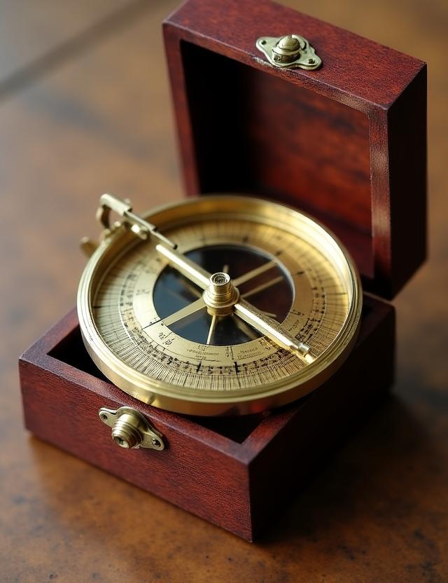 Compasso di navigazione del XIX secolo in ottone